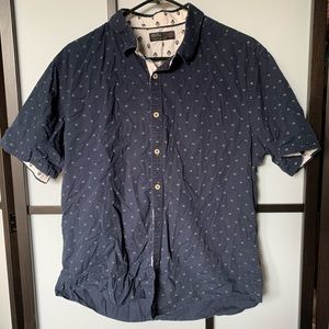 SOLD - Blue and White Print Button-Up